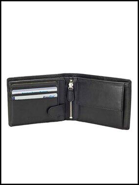 Full Size Large Mens Bifold Leather Wallet Flip ID Zip Coin RFID Protection